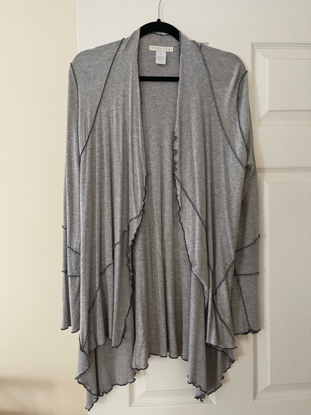 Draped long sleeve cardigan
